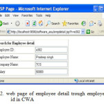 Fig.2. web page of employee detail trough employee id in CWA