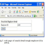 Fig.3. web page of search detail trough employee id in DWA
