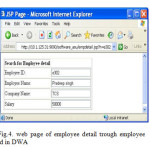 Fig.4. web page of employee detail trough employee id in DWA
